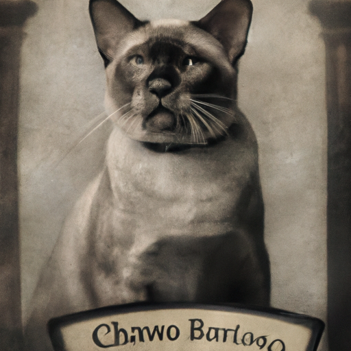 צילום וינטג' של וונג מאו, החתול הבורמזי הראשון שהובא למערב.